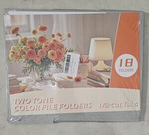 Pendaflex Two Tone Color File Folders Letter Size 1/3 Cut Tabs Gray 18 Pack